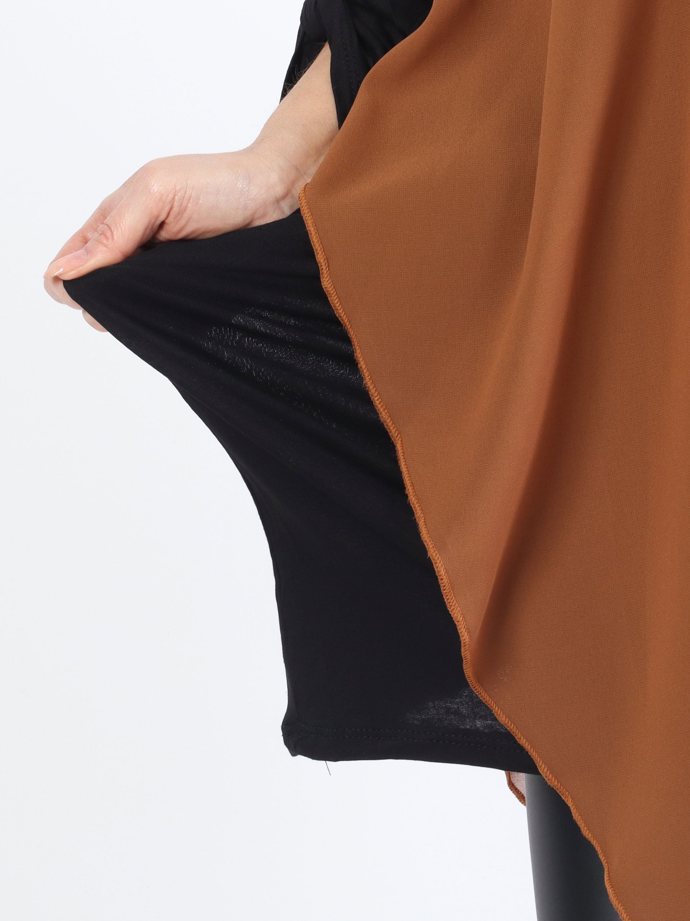 Kenya Long Sleeve - Plus size tunikakjole med chiffonlag